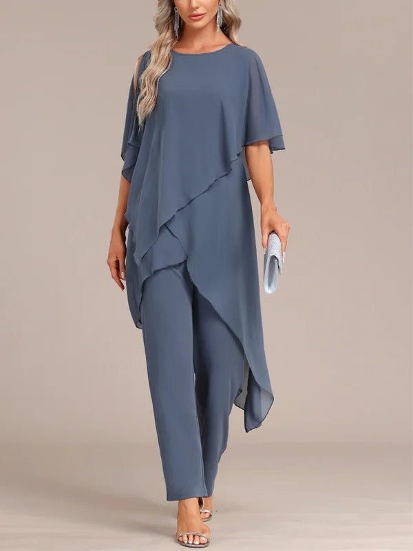 Women's Off-shoulder Irregular Top And Pants Two-piece Set Viral Finds Hub